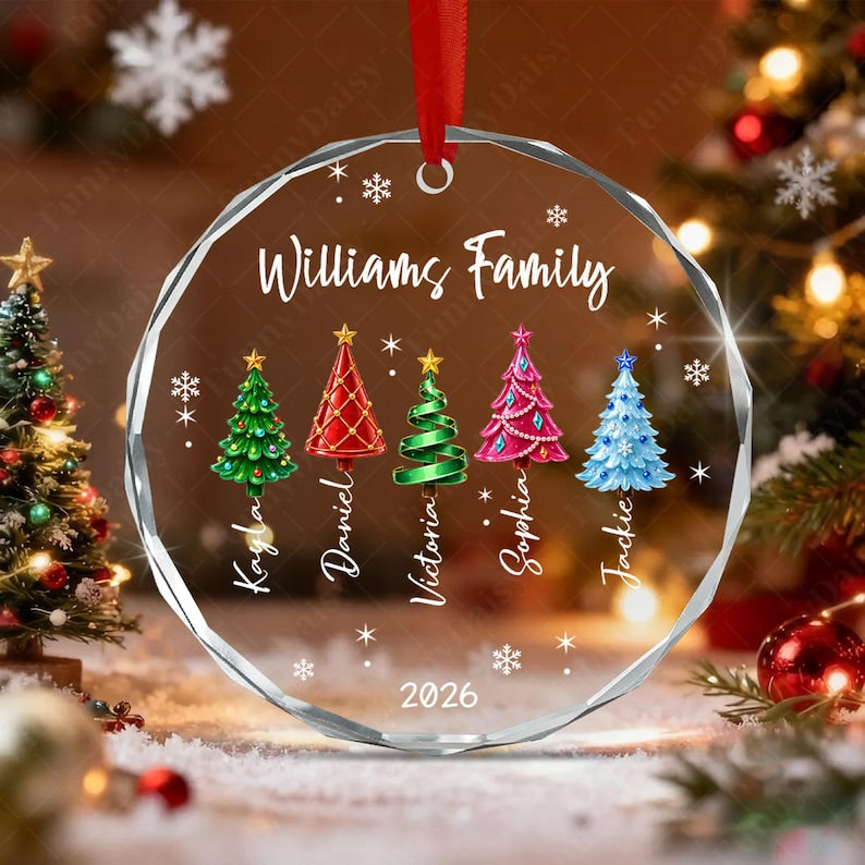 Sea Glass Christmas Tree Name Ornament