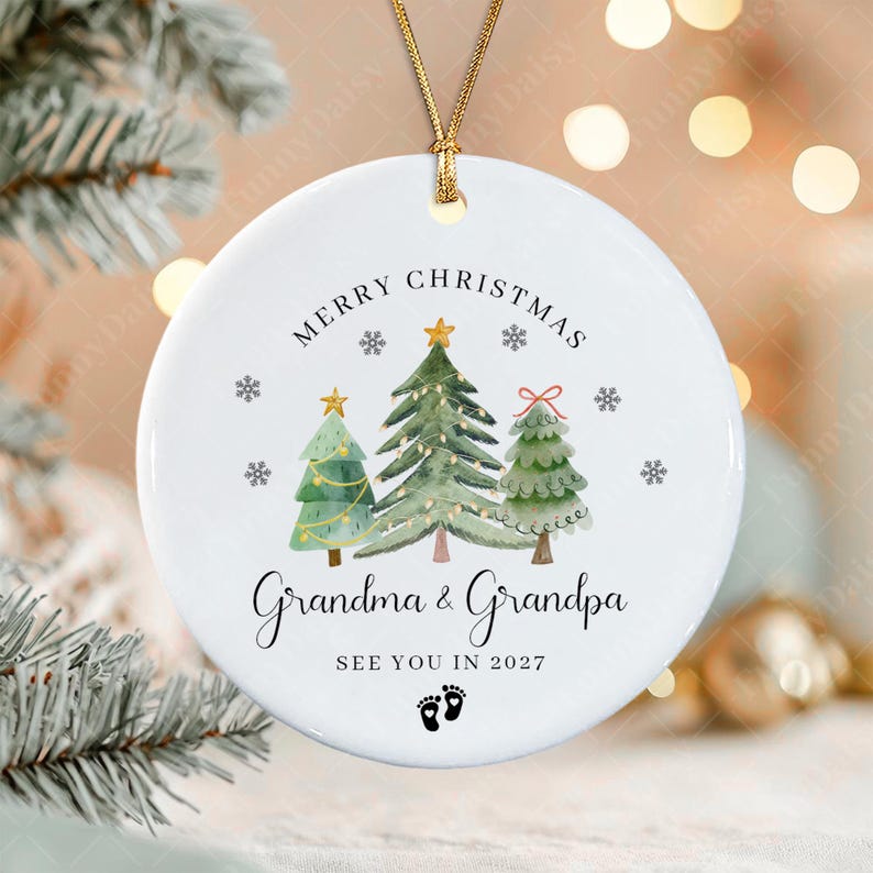 Family Baby Announcement Christmas Ornament