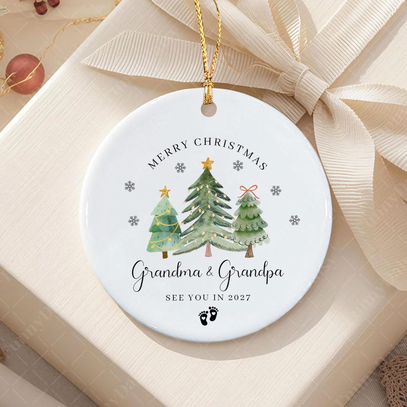 Family Baby Announcement Christmas Ornament
