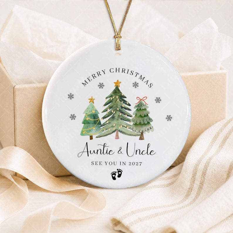 Family Baby Announcement Christmas Ornament