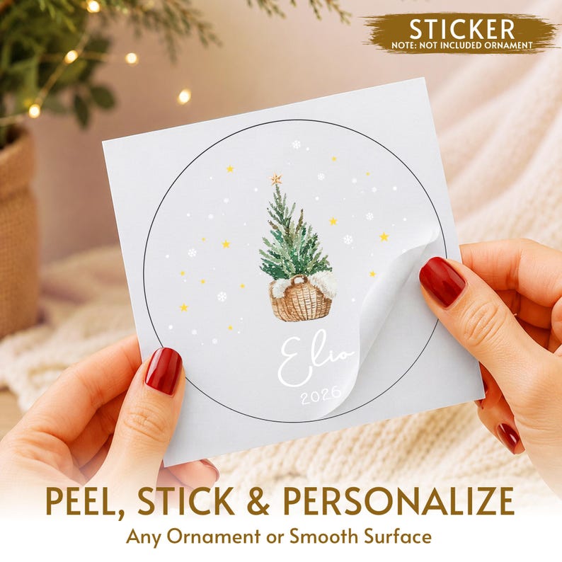 Kids Names & Tree Glass Ornament