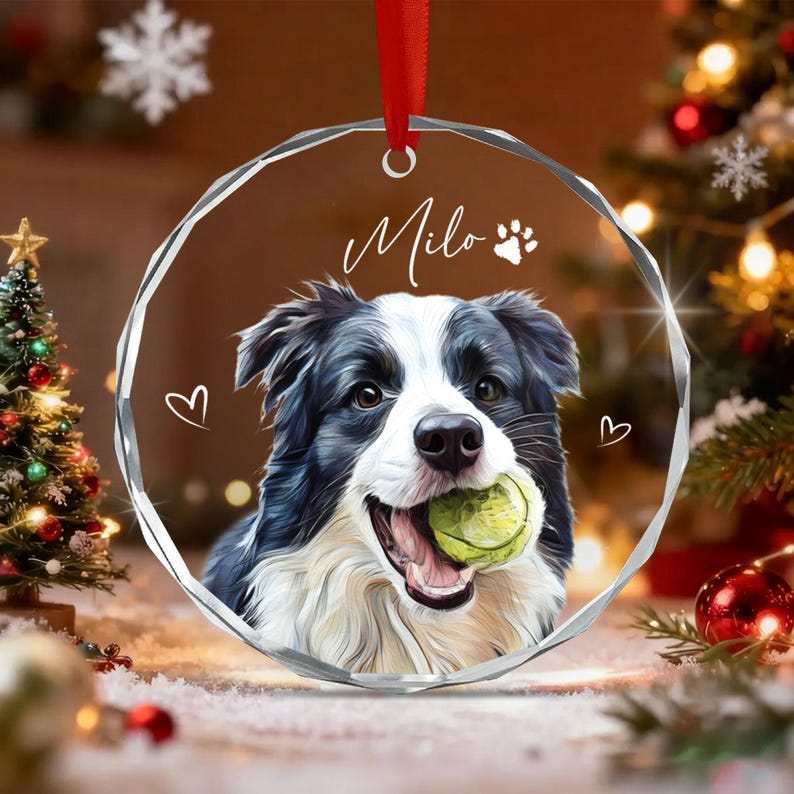 Dog Photo Pet Portrait Christmas Ornament