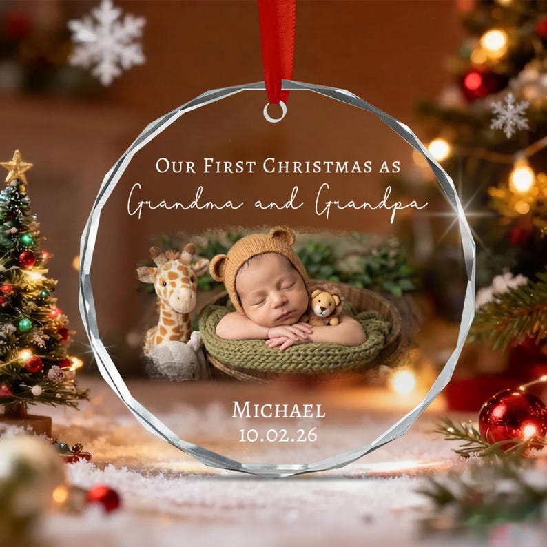 Grandma & Grandpa Baby Photo Ornament 2026