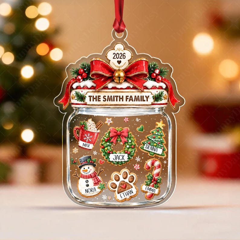 Gingerbread Cookie Family Name Ornament