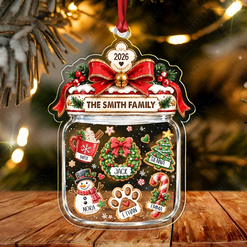 Gingerbread Cookie Family Name Ornament