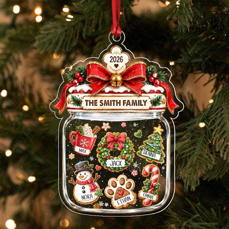 Gingerbread Cookie Family Name Ornament