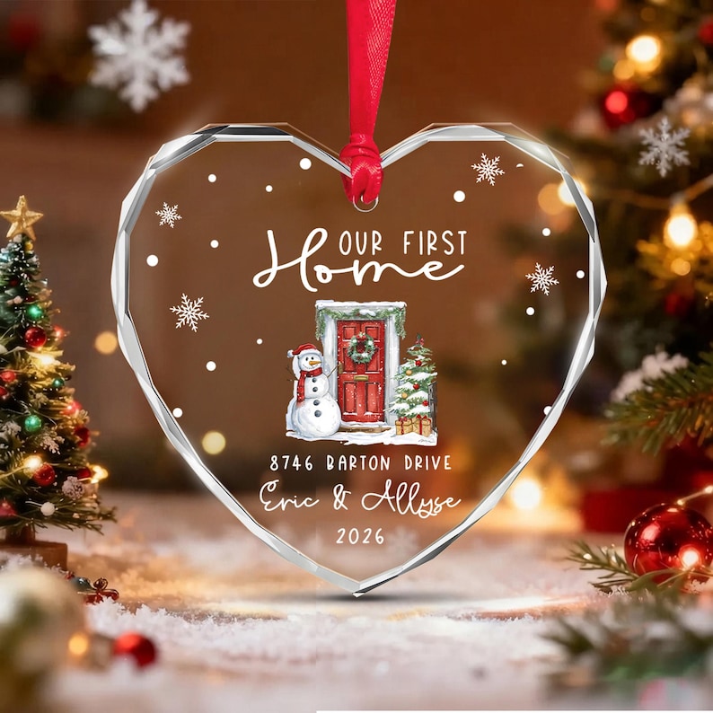 First Home Couple Address Ornament