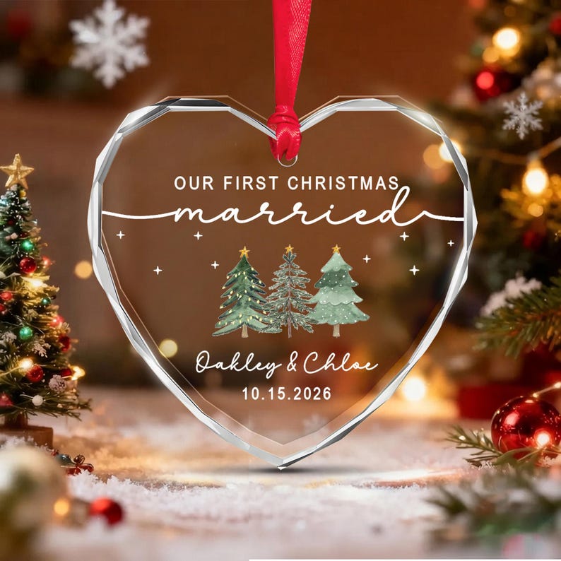 Mr & Mrs Name & Year Christmas Ornament