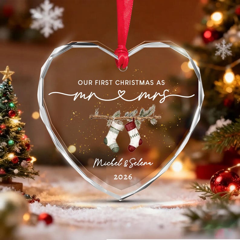 First Christmas Mr & Mrs Name & Year Ornament