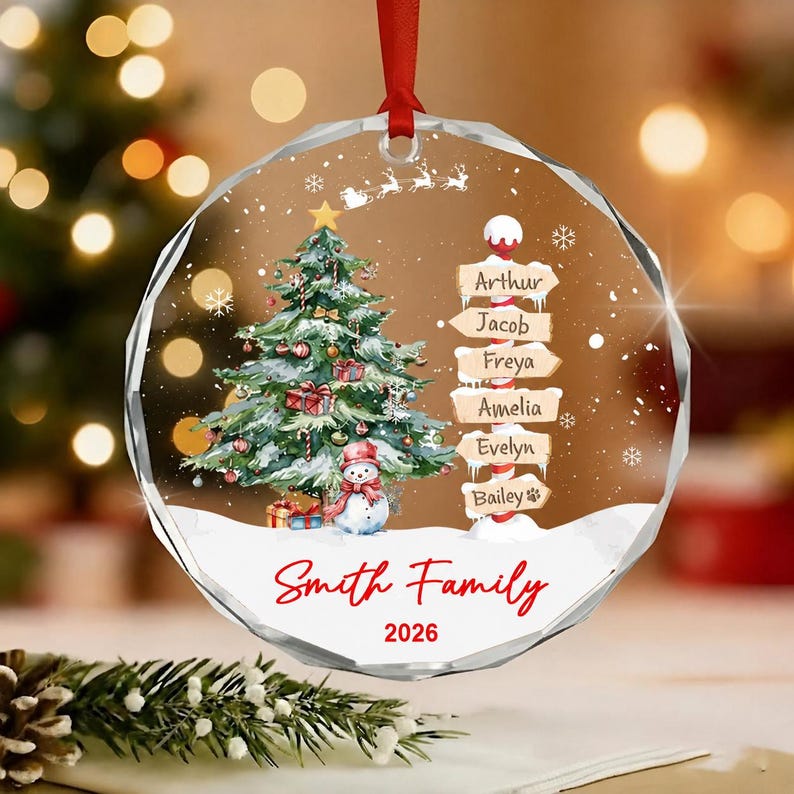 Family & Pets Name Christmas Ornament 2026