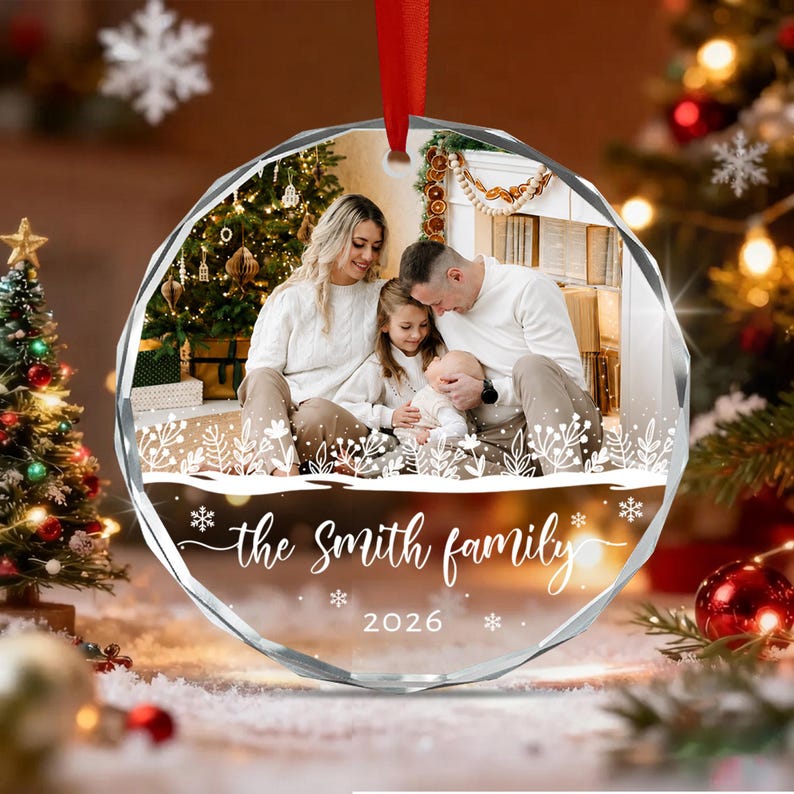 Personalized Family Christmas Photo Ornament