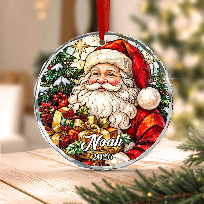 Vintage Christmas Kid Name Ornament