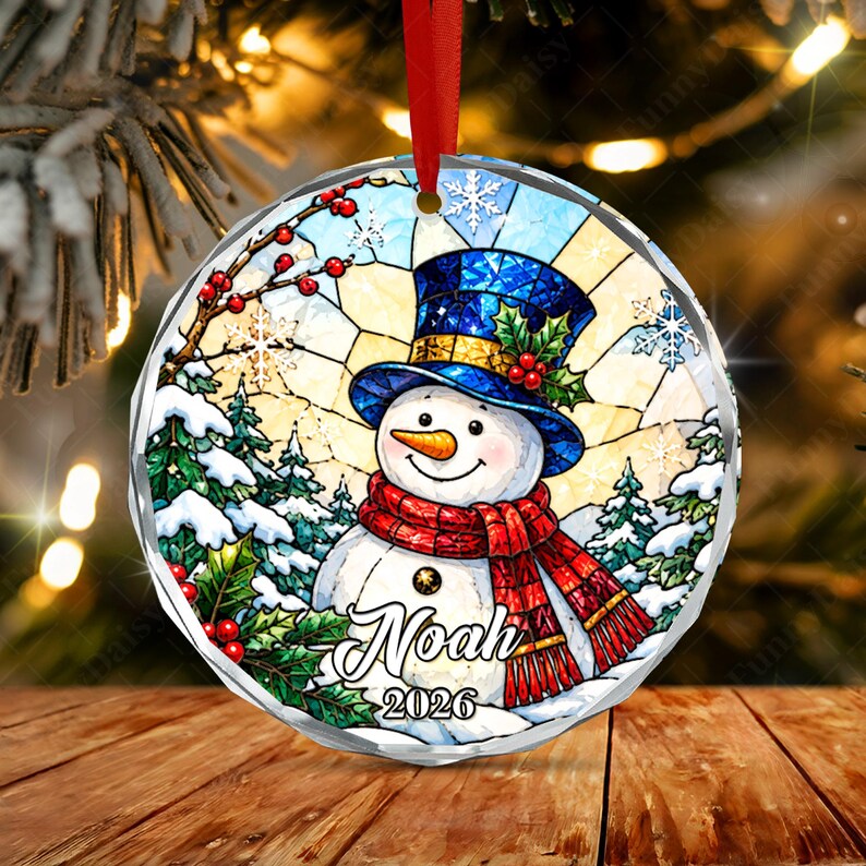 Vintage Christmas Kid Name Ornament