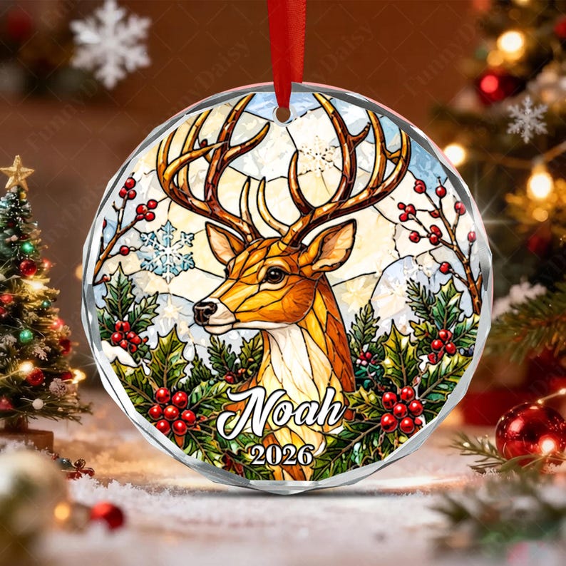 Vintage Christmas Kid Name Ornament