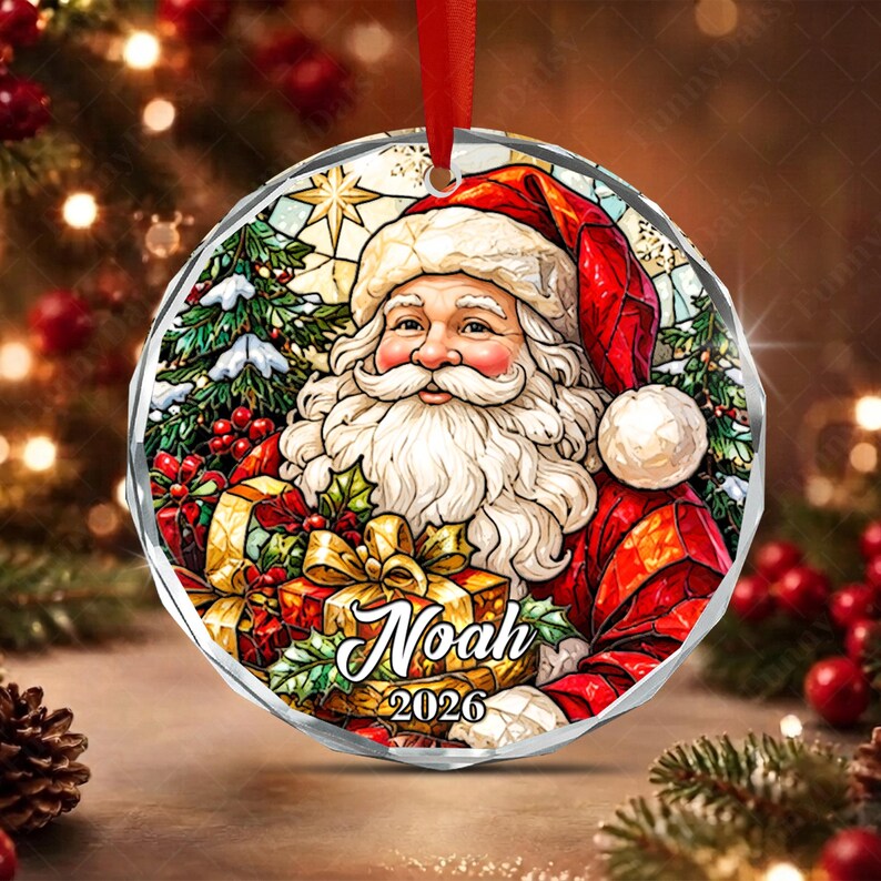 Vintage Christmas Kid Name Ornament