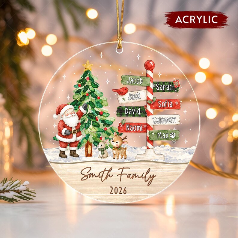 Family Names North Pole Glass Ornament