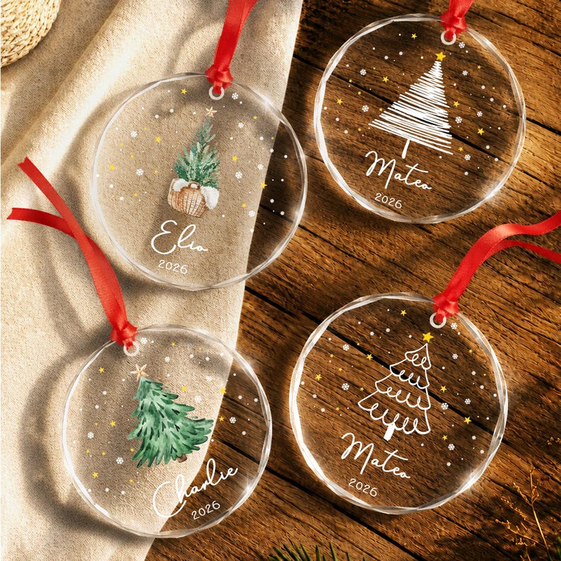 Christmas Tree Name & Year Ceramic Ornament