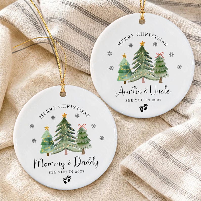 Family Baby Announcement Christmas Ornament