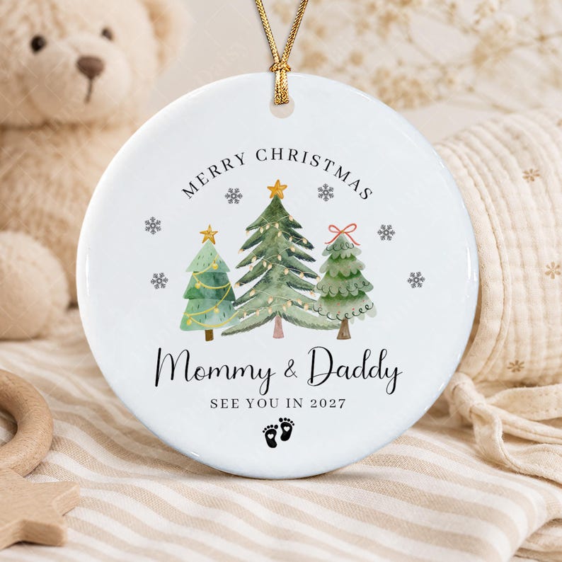 Family Baby Announcement Christmas Ornament
