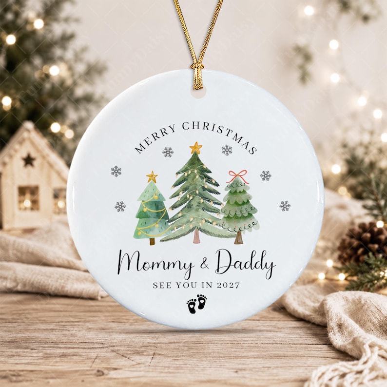 Family Baby Announcement Christmas Ornament