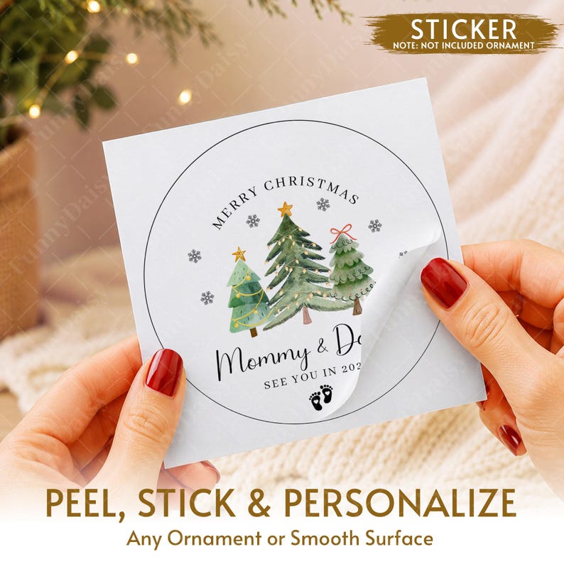 Family Baby Announcement Christmas Ornament