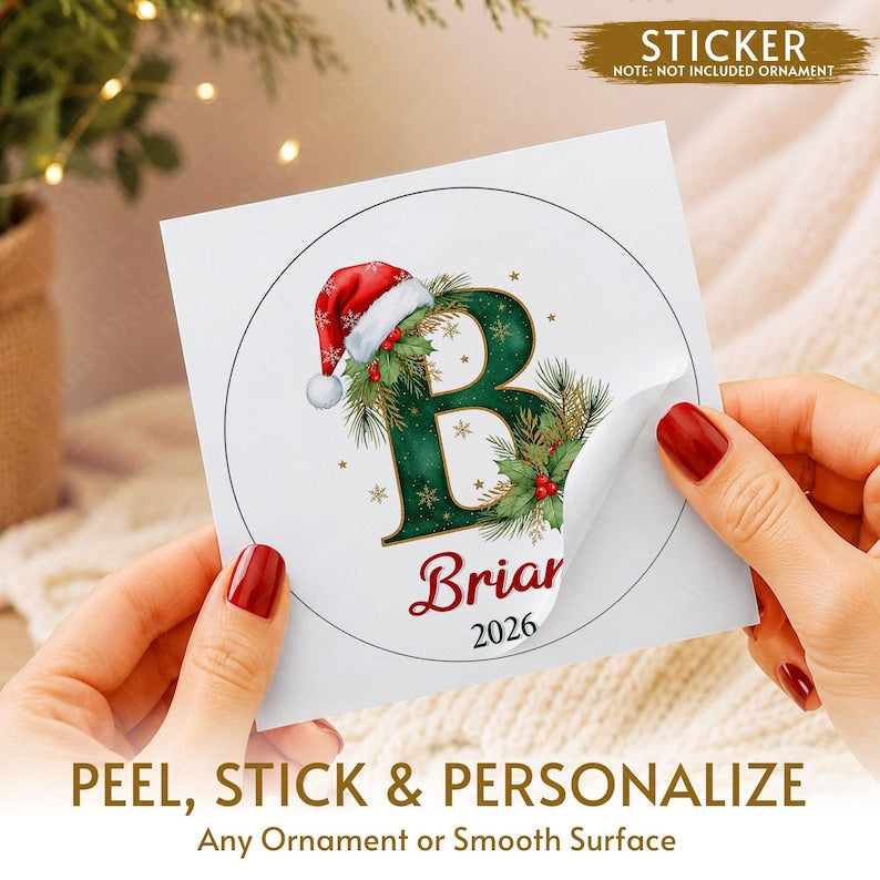 Monogram Initial Kid Name Christmas Ornament