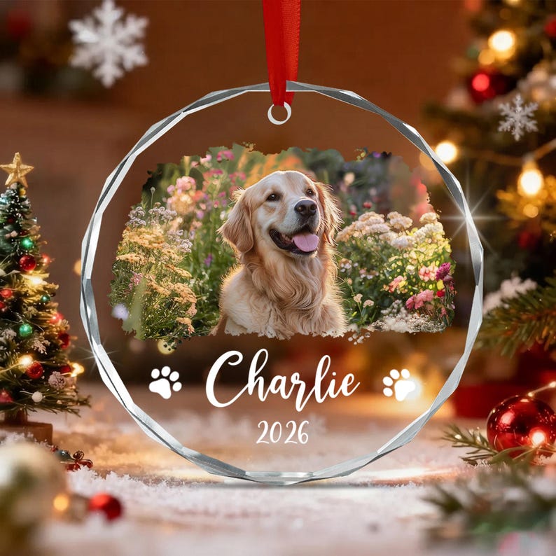 Custom Dog Photo Pet Christmas Ornament