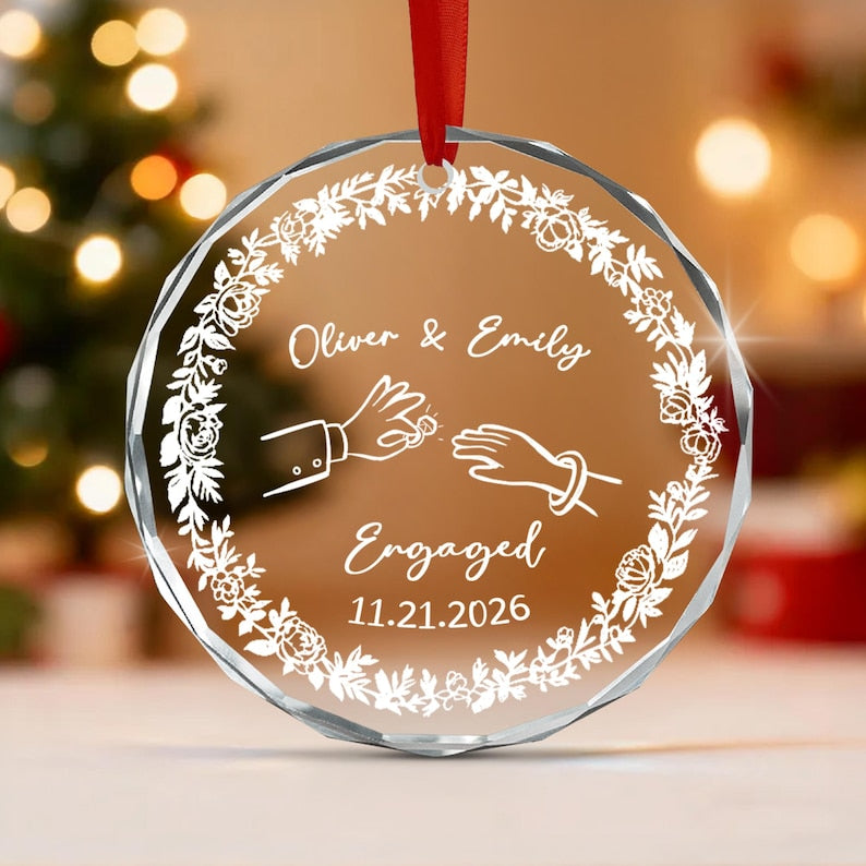 First Christmas Engaged Ornament 2026