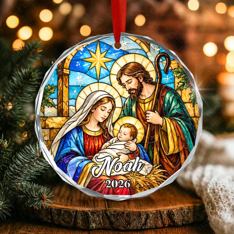 Vintage Christmas Kid Name Ornament
