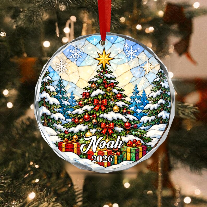 Vintage Christmas Kid Name Ornament