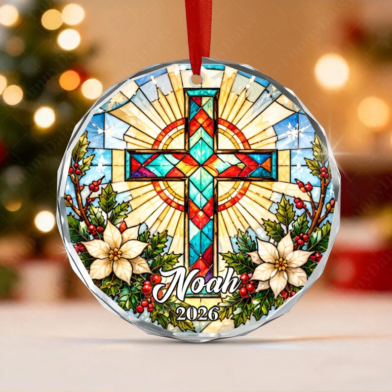 Vintage Christmas Kid Name Ornament