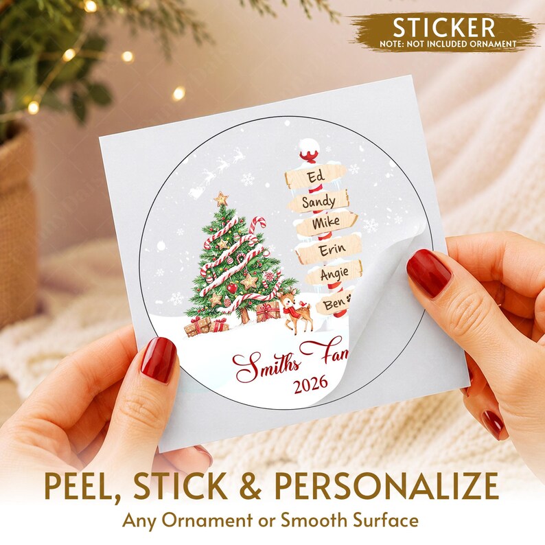 Family & Pets Name Signpost Ornament
