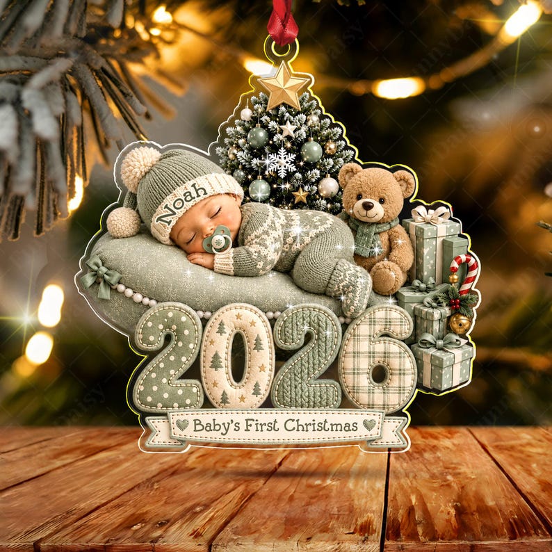 Sleeping Baby First Christmas Acrylic Ornament
