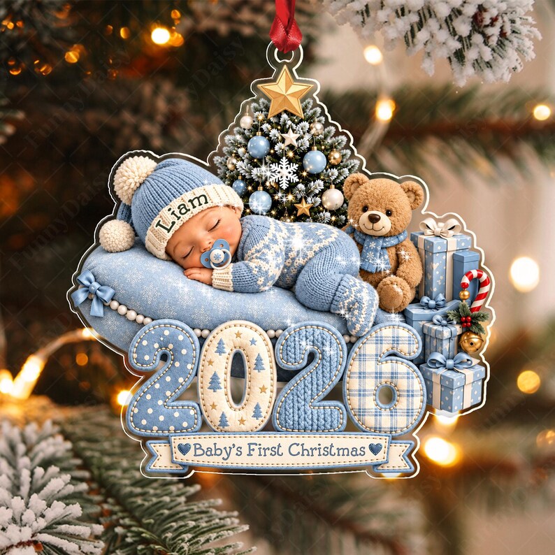 Sleeping Baby First Christmas Acrylic Ornament