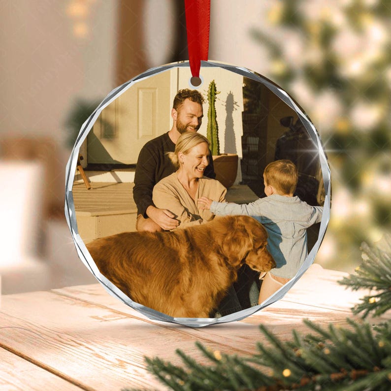 Family Photo Ceramic Christmas Ornament