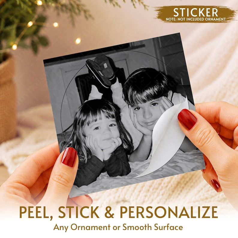 Family Photo Ceramic Christmas Ornament