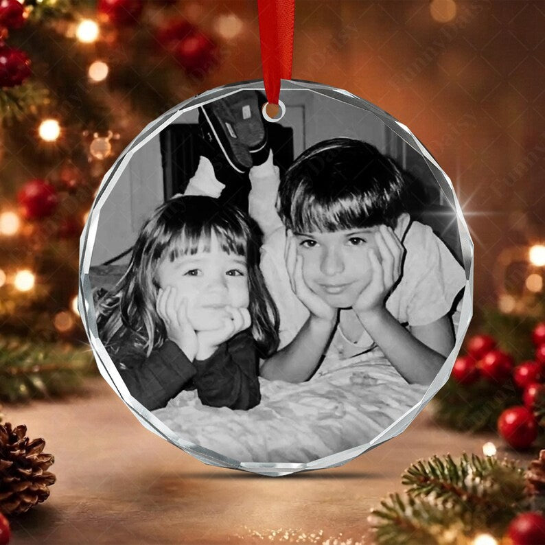 Family Photo Ceramic Christmas Ornament