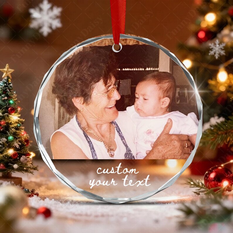 Family Photo Ceramic Christmas Ornament