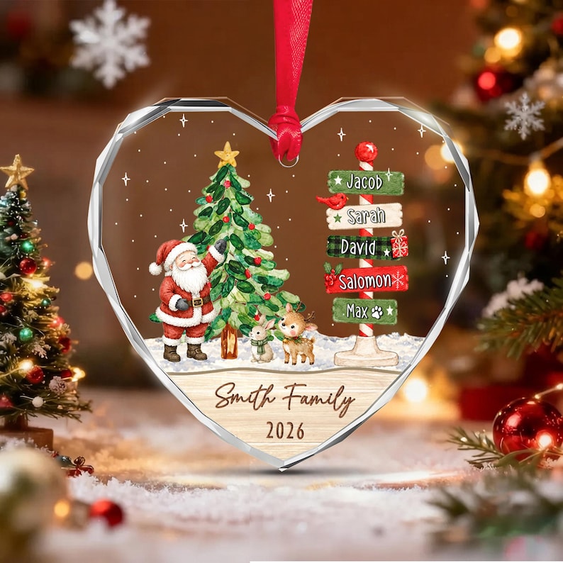 Family North Pole Sign Acrylic Ornament