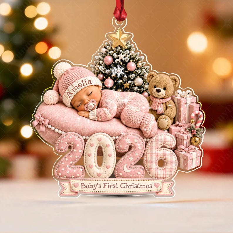 Sleeping Baby First Christmas Acrylic Ornament